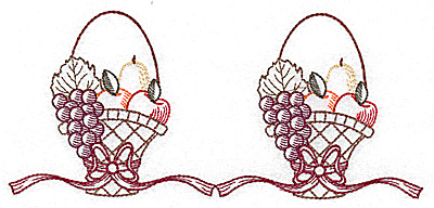 Embroidery Design: Double basket design 6.90w X 3.10h