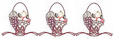 Embroidery Design: Basket of fruit border 10.35w X 3.10h