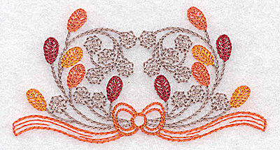 Embroidery Design: Single leaf and berry design 3.47w X 1.83h