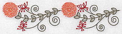 Embroidery Design: Double wildflower design 6.90w X 1.76h