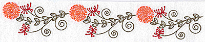 Embroidery Design: Wildflower border 10.36w X 1.76h