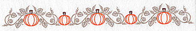 Embroidery Design: Pumpkin and vine border 10.62w X 1.29h