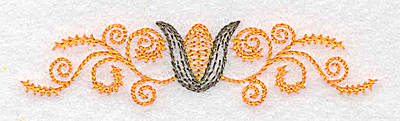Embroidery Design: Single corn and swirl design 3.45w X 0.81h
