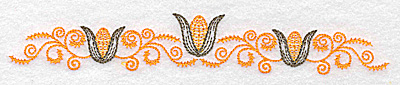 Embroidery Design: Double corn and swirl design 6.93w X 1.07h