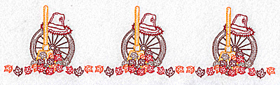 Embroidery Design: Leaf ad rake border 10.48w X 2.80h