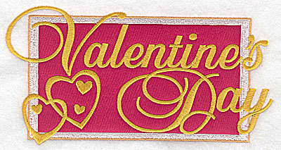 Embroidery Design: Valentine's Day applique large 6.95w X 3.62h