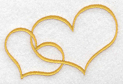Embroidery Design: Two hearts 3.52w X 2.67h