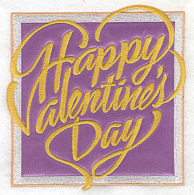 Embroidery Design: Valentine applique Happy Valentine's Day large 4.84w X 4.96h