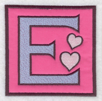 Embroidery Design: E applique 3.88w X 3.88h