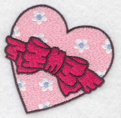 Embroidery Design: Heart with bow 2.94w X 2.92h