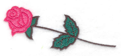 Embroidery Design: Single rose 3.59w X 1.57h