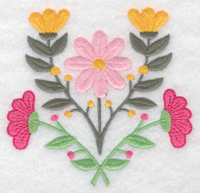 Embroidery Design: Flowers 3.67w X 3.56h