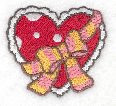Embroidery Design: Heart with bow 2.52w X 2.31h