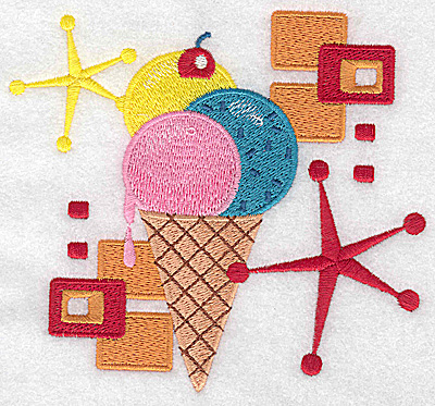 Embroidery Design: Ice Cream cone large 5.36w X 4.94h