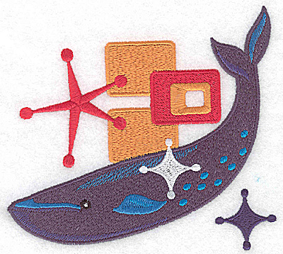 Embroidery Design: Whale large 5.45w X 4.91h