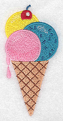 Embroidery Design: Ice Cream cone 1.89w X 3.88h