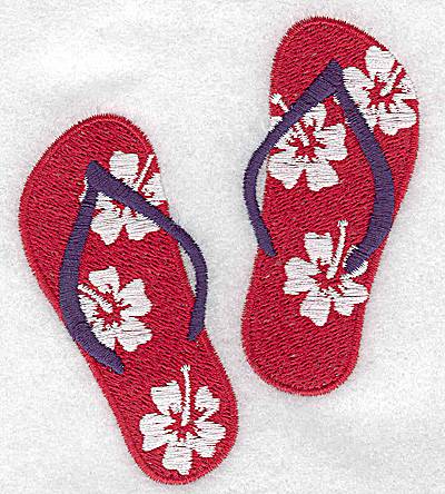 Embroidery Design: Flip-flops 3.42w X 3.81h