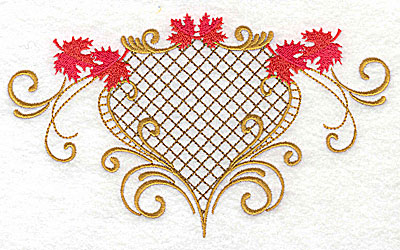 Embroidery Design: Victorian fall leaf design 2 6.96w X 4.06h