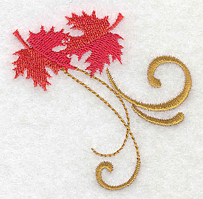 Embroidery Design: Victorian fall leaf design 4 2.60w X 2.64h