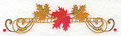 Embroidery Design: Victorian fall leaf design 5 4.93w X 1.33h