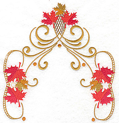 Embroidery Design: Victorian fall leaf design 12 6.76w X 7.21h