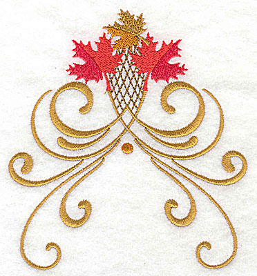Embroidery Design: Victorian fall leaf design 13 4.50w X 4.93h