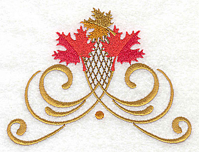 Embroidery Design: Victorian fall leaf design 14 4.50w X 3.36h