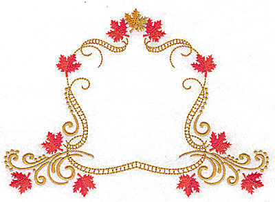 Embroidery Design: Victorian fall leaf design 18 6.97w X 4.94h