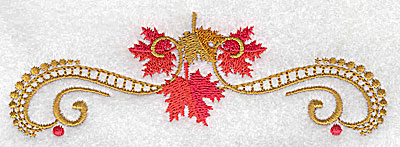 Embroidery Design: Victorian fall leaf design 19 4.97w X 1.64h