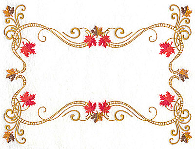 Embroidery Design: Victorian fall leaf design 21 9.56w X 7.08h