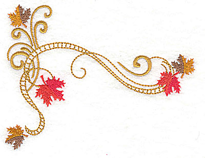 Embroidery Design: Victorian fall leaf design 22 4.99w X 3.83h