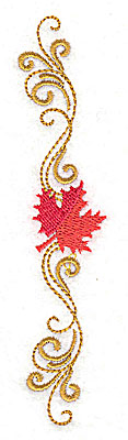 Embroidery Design: Victorian fall leaf design 23 1.04w X 4.97h