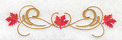 Embroidery Design: Victorian fall leaf design 25 4.98w X 1.39h