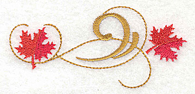 Embroidery Design: Victorian fall leaf design 26 3.83w X 1.77h