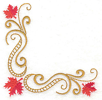 Embroidery Design: Victorian fall leaf design 28 3.84w X 3.83h