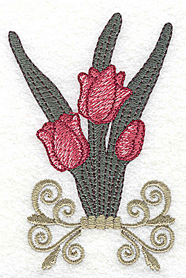 Embroidery Design: Tulips on stand large 2.50w X 3.83h