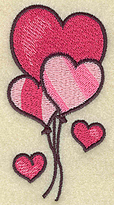 Embroidery Design: Balloon hearts 1.98w X 3.83h