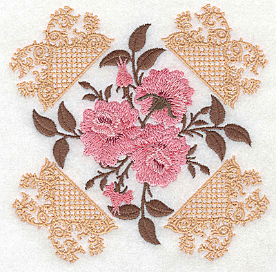 Embroidery Design: Victorian Roses A 4.99w X 4.99h