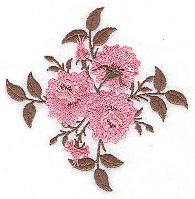 Embroidery Design: Victorian Rose trio 4.24w X 4.30h
