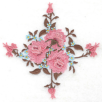Embroidery Design: Victorian Roses buds and blossoms 4.70w X 4.82h