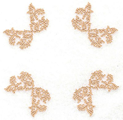 Embroidery Design: Four corners inverted B 4.98w X 4.98h