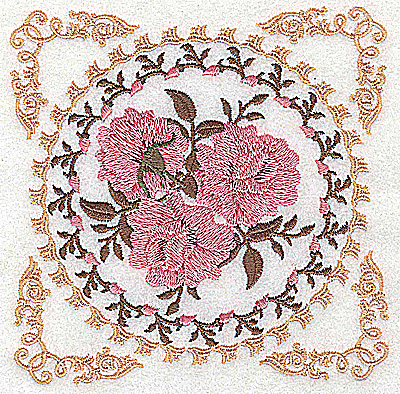 Embroidery Design: Victorian Roses D 4.98w X 4.98h