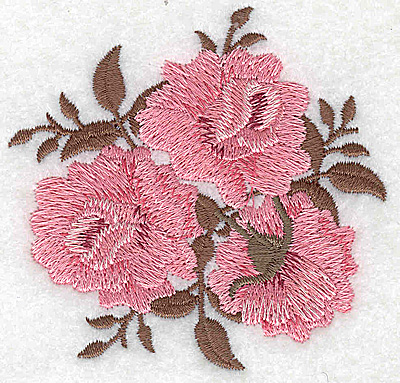 Embroidery Design: Roses and leaves 3.12w X 3.01h