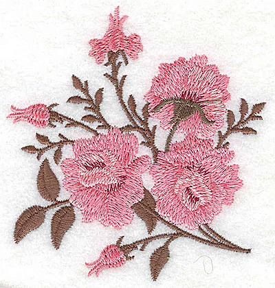 Embroidery Design: Rose trio with buds 3.42w X 3.69h