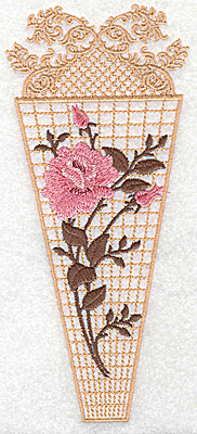 Embroidery Design: Vase with single rose 3.06w X 6.94h