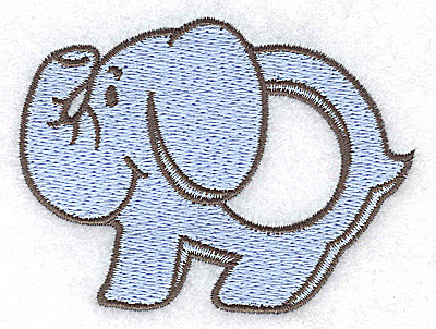 Embroidery Design: Elephant teething ring boy large 3.43w X 2.57h