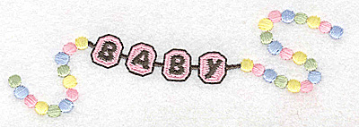 Embroidery Design: Beaded baby girl bracelet large 4.92w X 1.64h