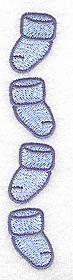 Embroidery Design: Four baby boy booties vertical 0.88w X 4.76h