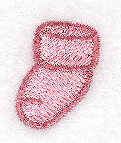 Embroidery Design: Single baby bootie girl 0.88w X 1.14h