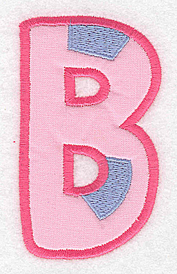 Embroidery Design: B applique large 2.13w X 3.66h